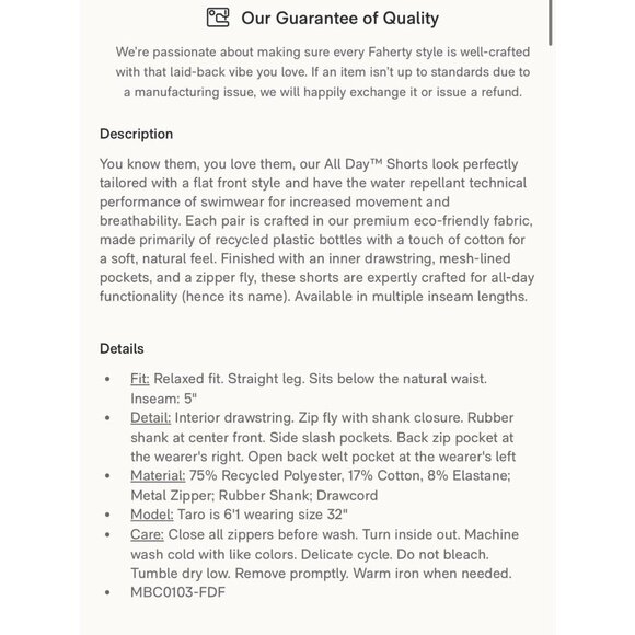 Faherty Men All day shorts , pink, Size 35 B168 - Picture 3 of 12